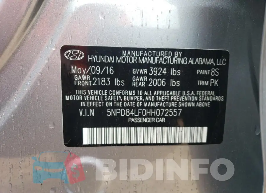 5NPD84LF0HH072557 Photo# 12