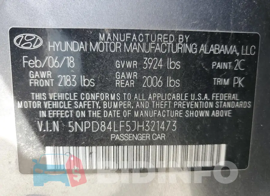 5NPD84LF5JH321473 Photo# 12