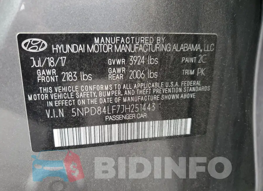 5NPD84LF7JH251443 Photo# 12