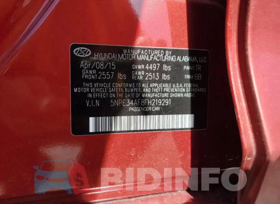 5NPE34AF8FH219291 Photo# 12