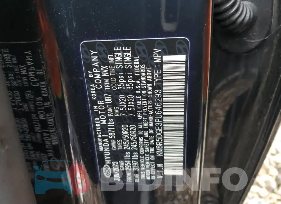 KM8R5DGE3PU646293 Photo# 13