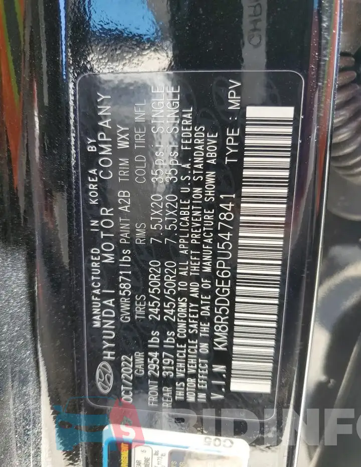 KM8R5DGE6PU547841 Photo# 13
