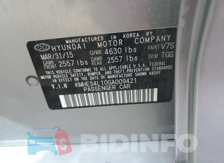 KMHE34L10GA009421 Photo# 12
