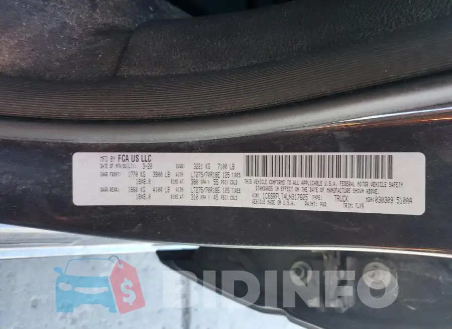 1C6SRFLT4LN317625 Photo# 12
