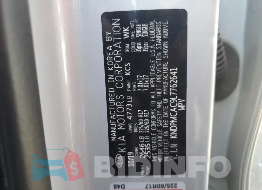 KNDPMCAC9L7762641 Photo# 13