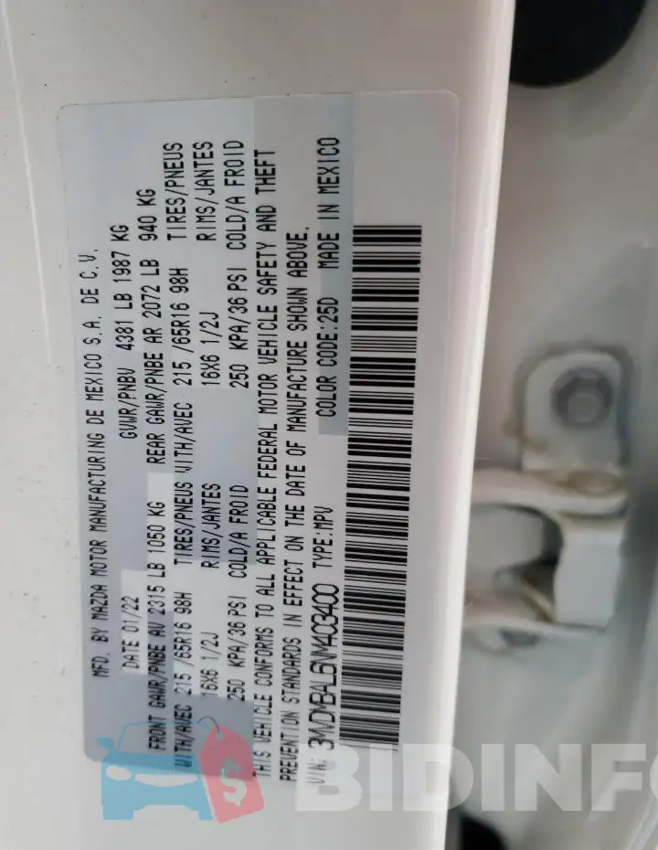 3MVDMBAL6NM403400 Photo# 13