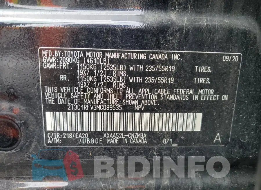 2T3C1RFV3MC089535 Photo# 12
