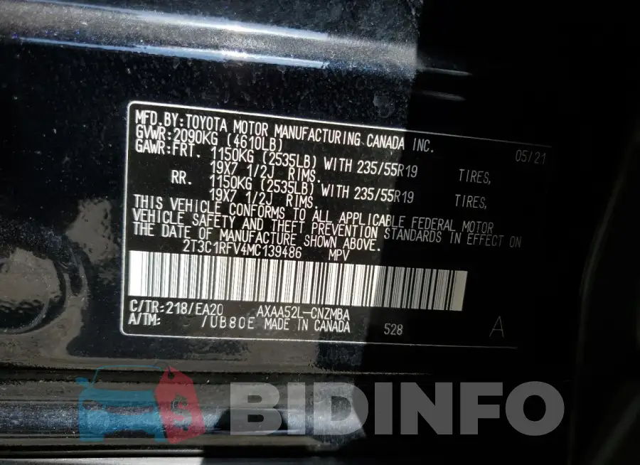 2T3C1RFV4MC139486 Photo# 13