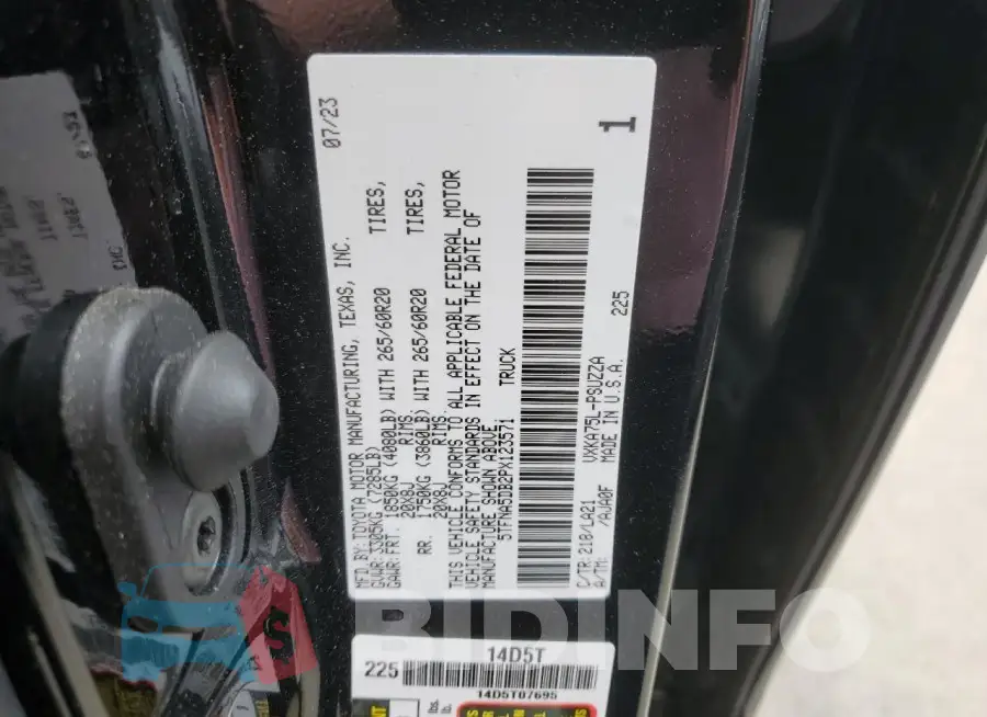 5TFNA5DB2PX123571 Photo# 12