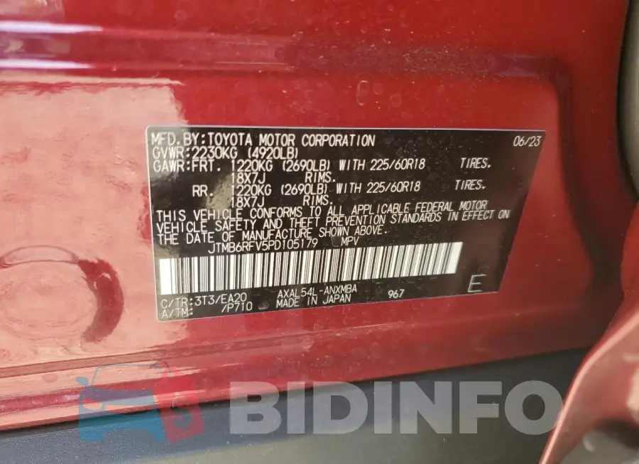 JTMB6RFV5PD105179 Photo# 13