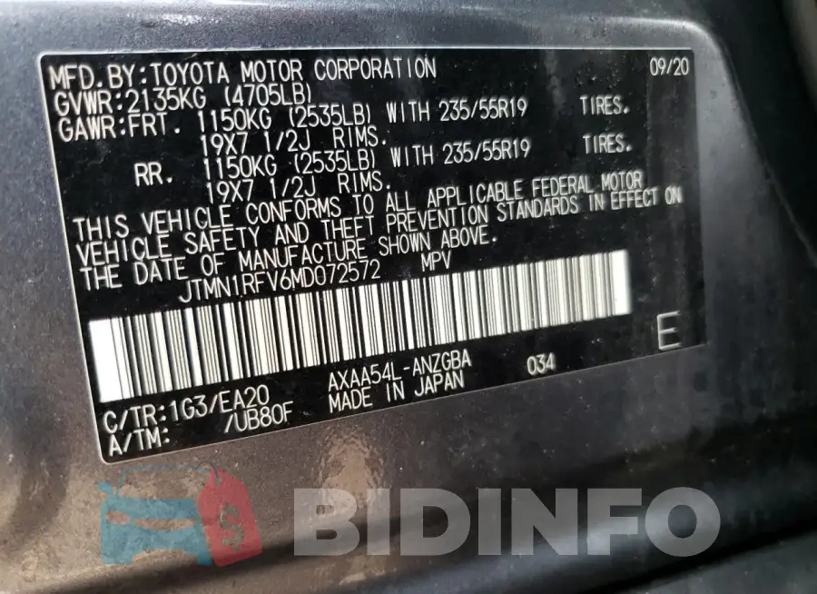 JTMN1RFV6MD072572 Photo# 12