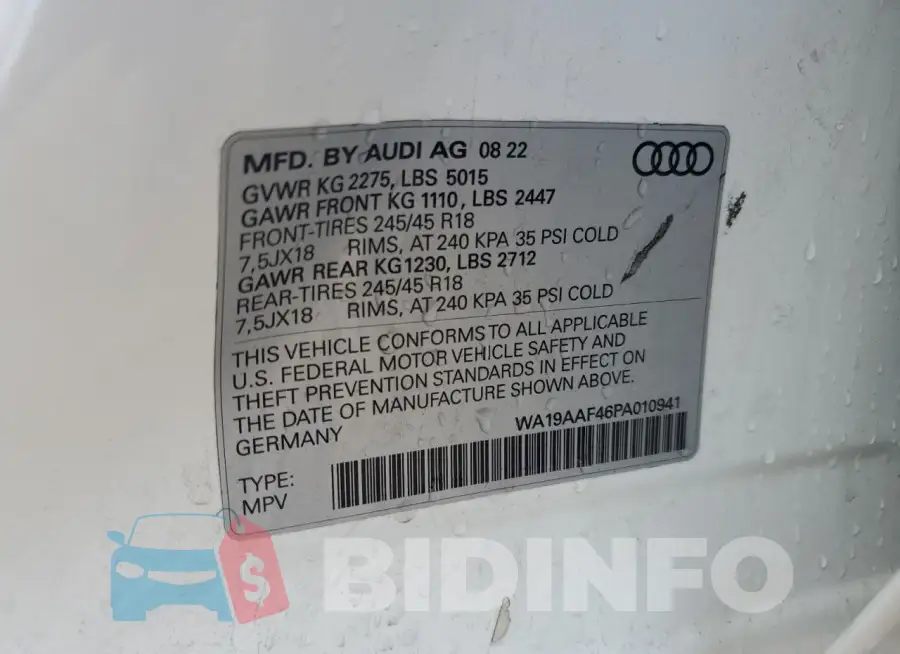 WA19AAF46PA010941 Photo# 13