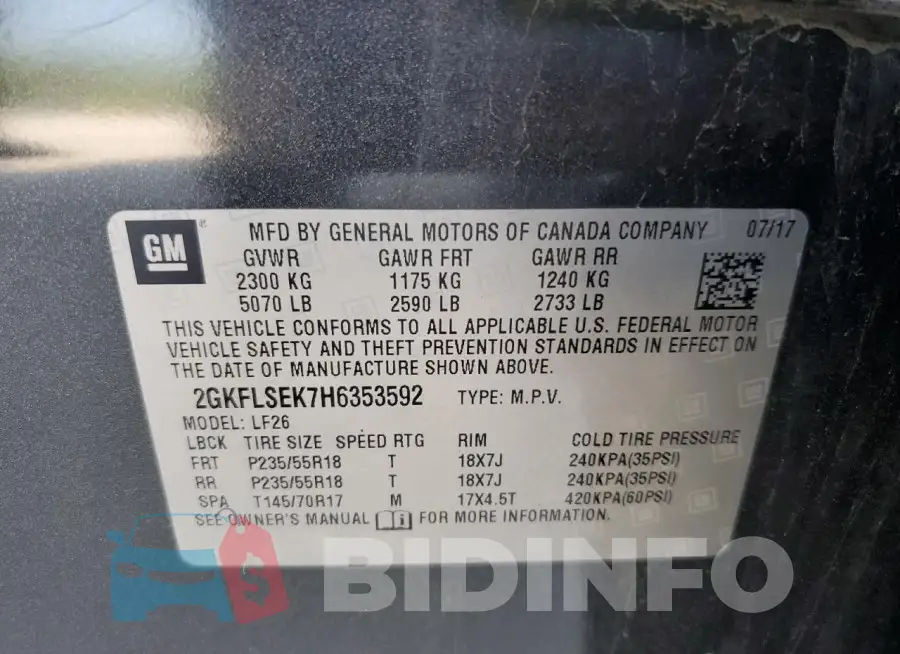 2GKFLSEK7H6353592 Photo# 13