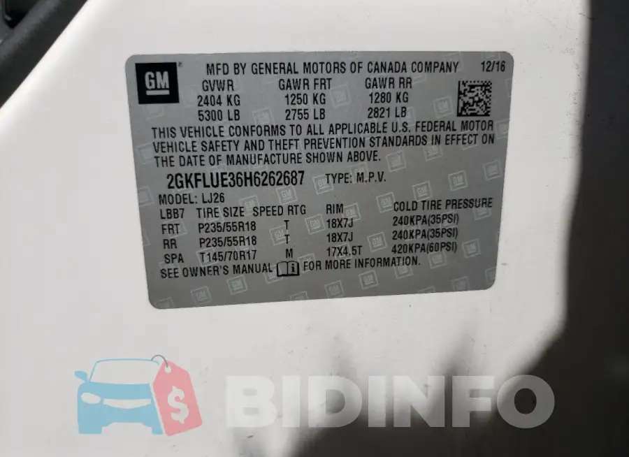2GKFLUE36H6262687 Photo# 14