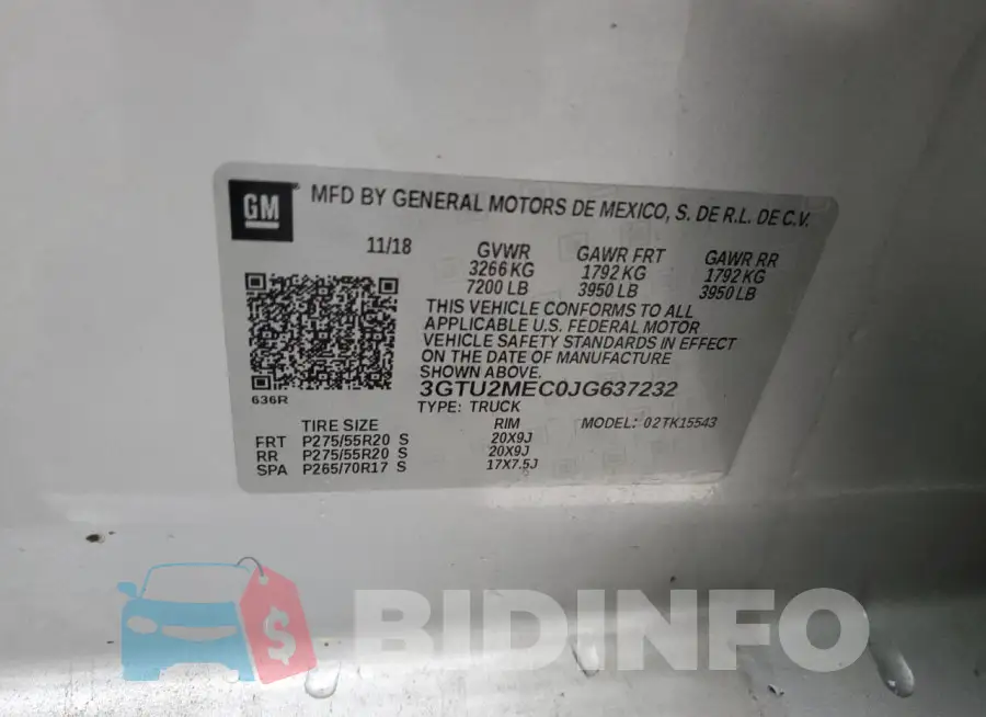 3GTU2MEC0JG637232 Photo# 12