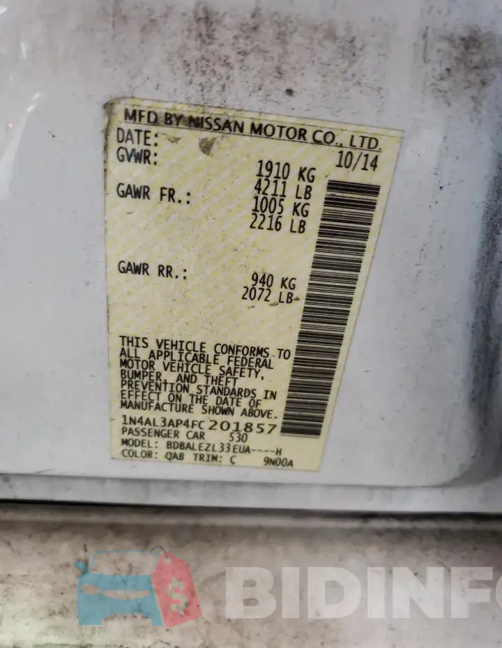 1N4AL3AP4FC201857 Photo# 13
