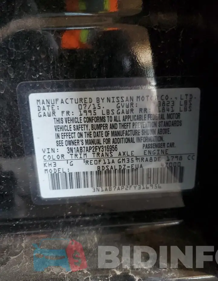 3N1AB7AP2FY316956 Photo# 12