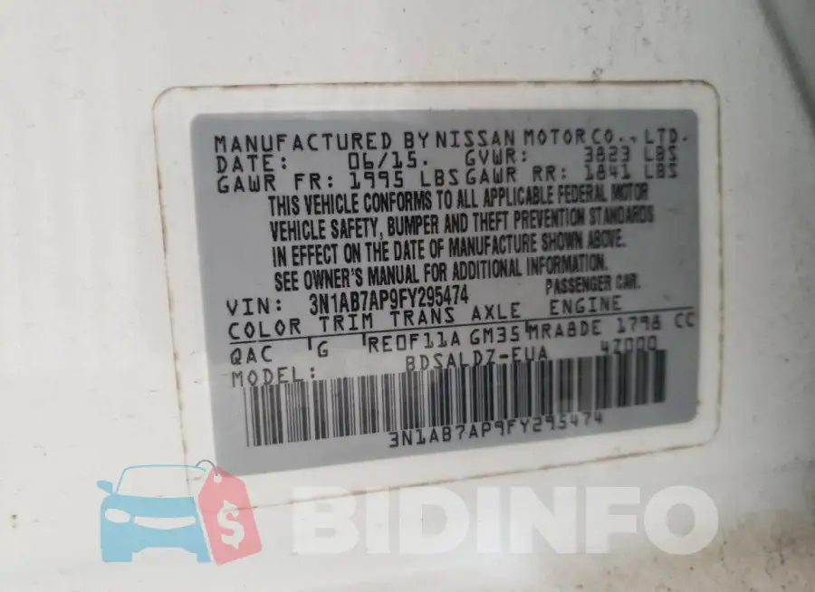 3N1AB7AP9FY295474 Photo# 12