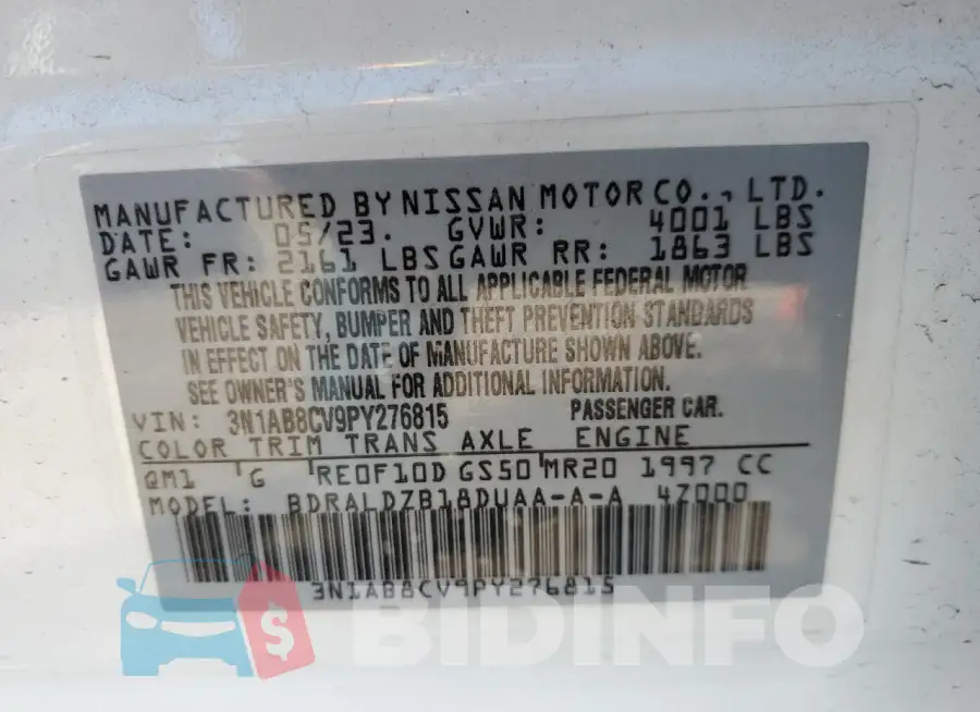 3N1AB8CV9PY276815 Photo# 13