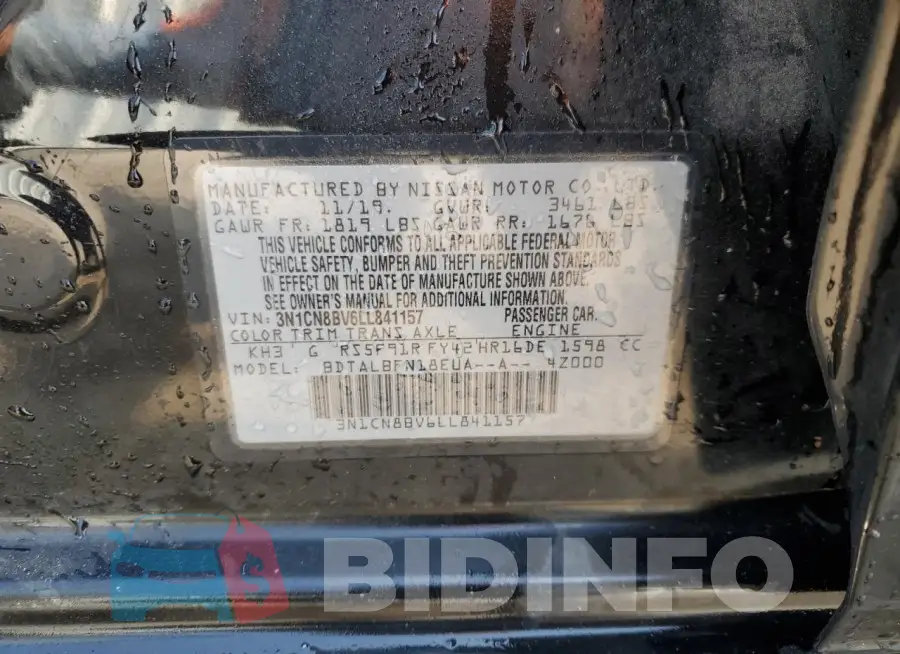3N1CN8BV6LL841157 Photo# 12