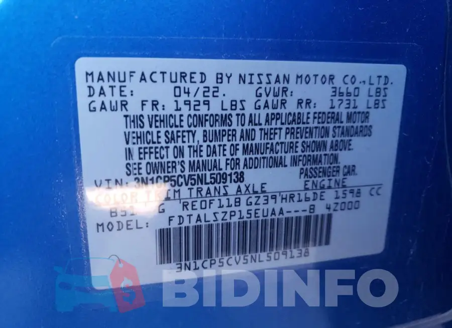 3N1CP5CV5NL509138 Photo# 14