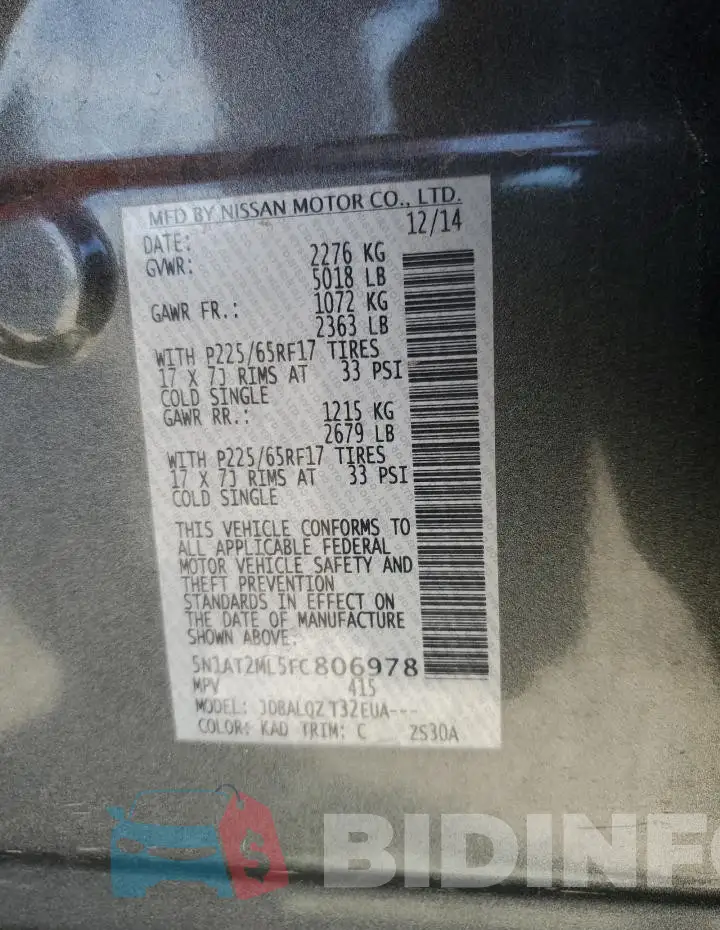 5N1AT2ML5FC806978 Photo# 13