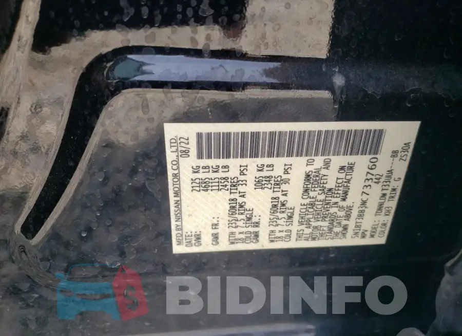 5N1BT3BB3NC733760 Photo# 13