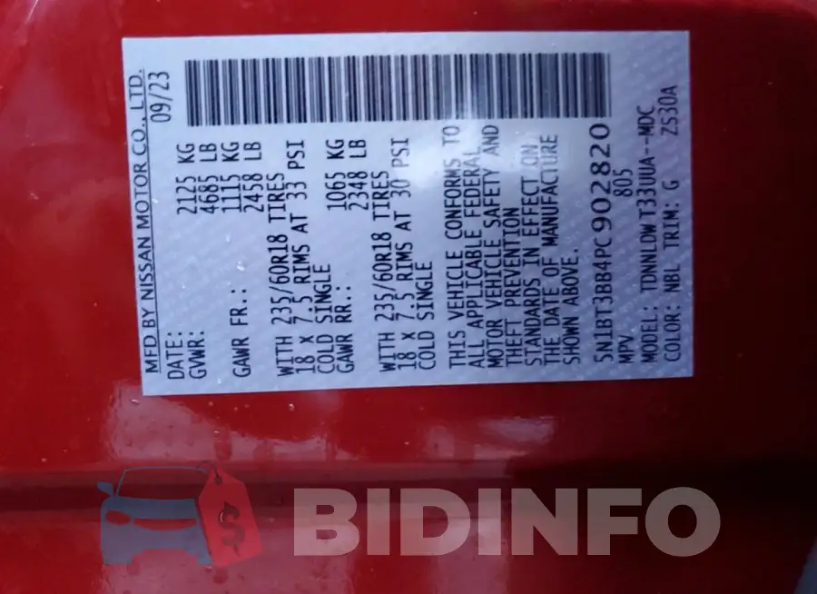 5N1BT3BB4PC902820 Photo# 13