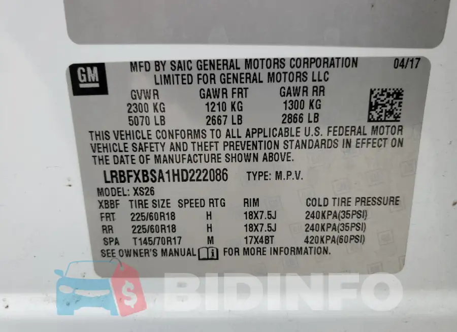 LRBFXBSA1HD222086 Photo# 12