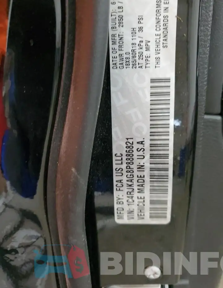 1C4RJKAG8P8886821 Photo# 14