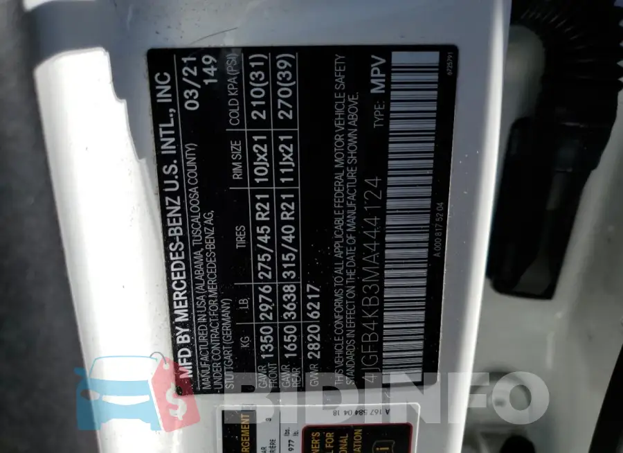 4JGFB4KB3MA444124 Photo# 14