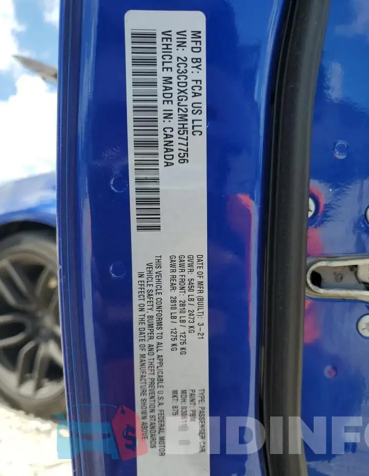 2C3CDXGJ2MH577756 Photo# 13