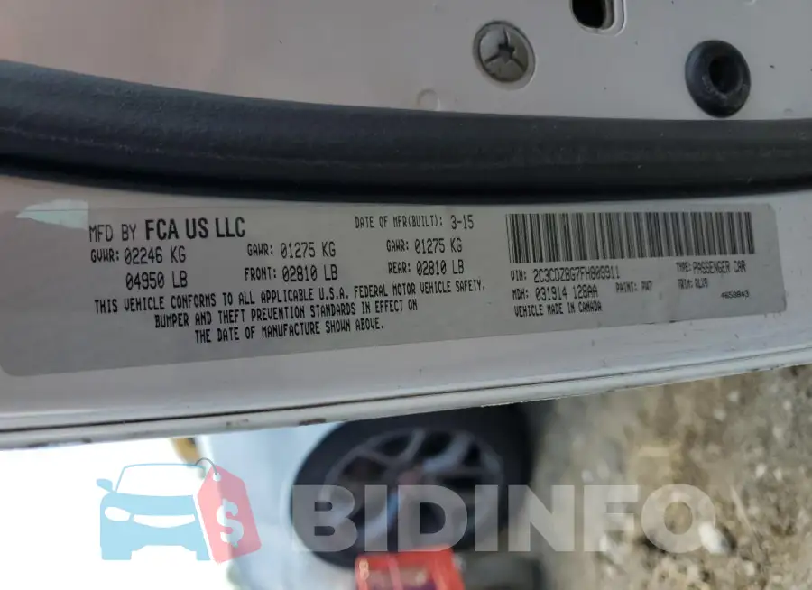 2C3CDZBG7FH809911 Photo# 12