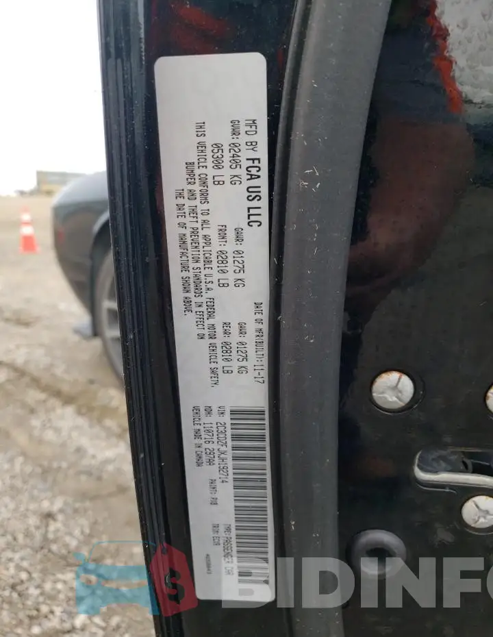 2C3CDZFJXJH192714 Photo# 12