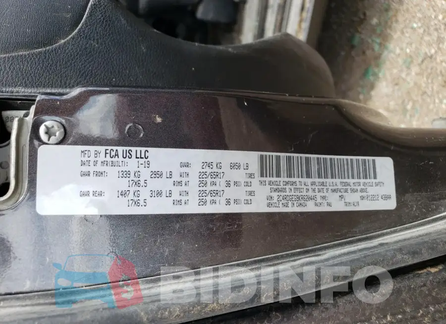 2C4RDGEG9KR620445 Photo# 13