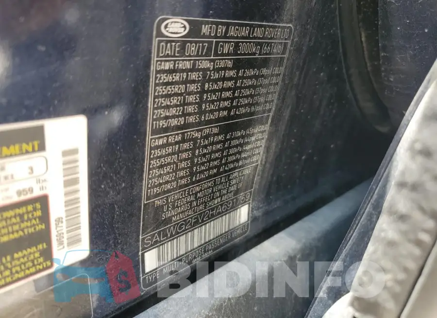 SALWG2FV2HA691759 Photo# 13