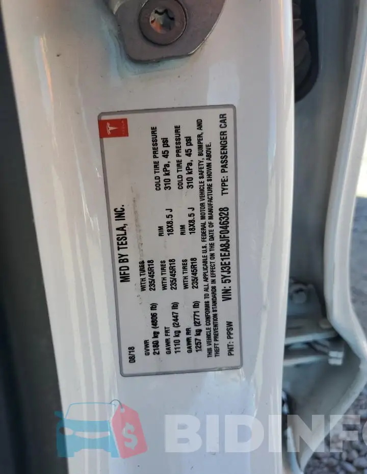 5YJ3E1EA8JF046328 Photo# 13