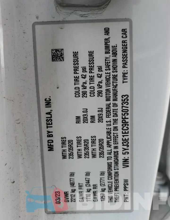 5YJ3E1EC9PF507353 Photo# 12