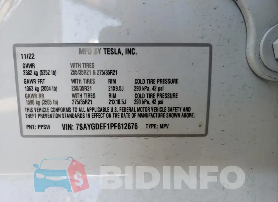 7SAYGDEF1PF612676 Photo# 13