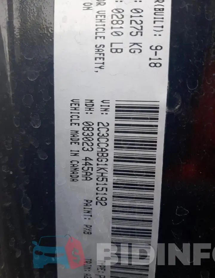 2C3CCABG1KH515192 Photo# 13