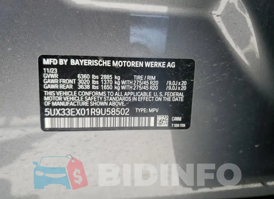 5UX33EX01R9U58502 Photo# 12
