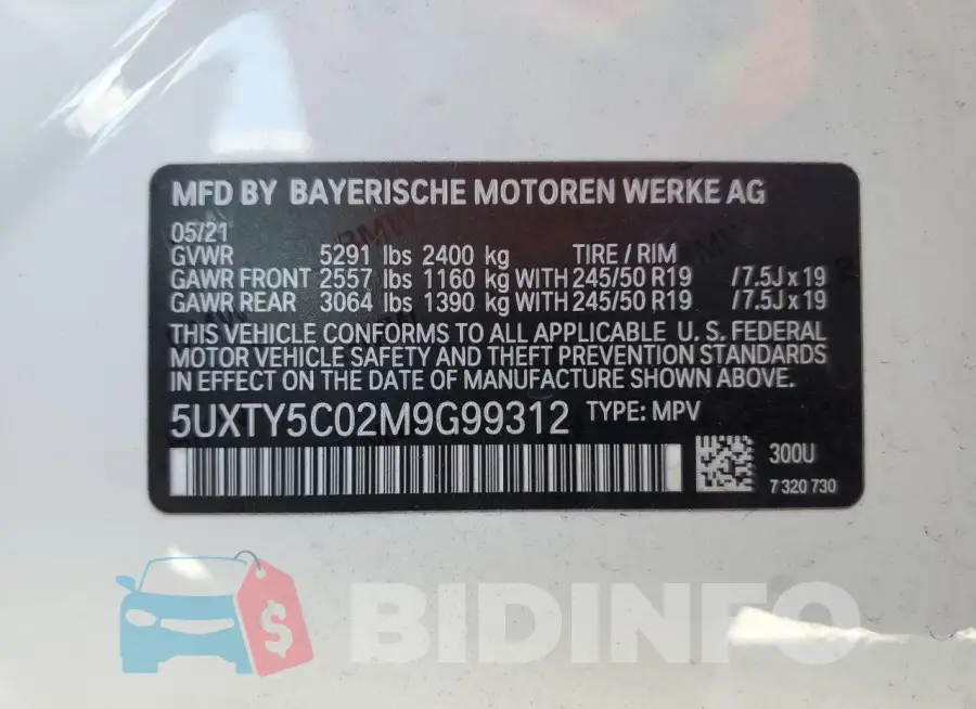 5UXTY5C02M9G99312 Photo# 13