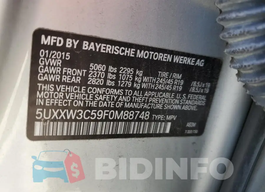 5UXXW3C59F0M88748 Photo# 13