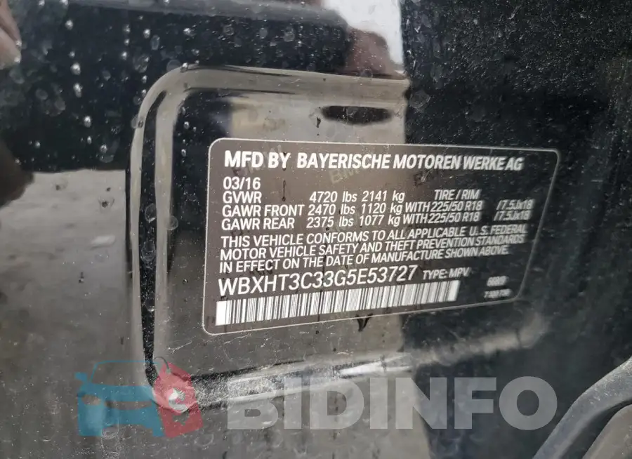 WBXHT3C33G5E53727 Photo# 13