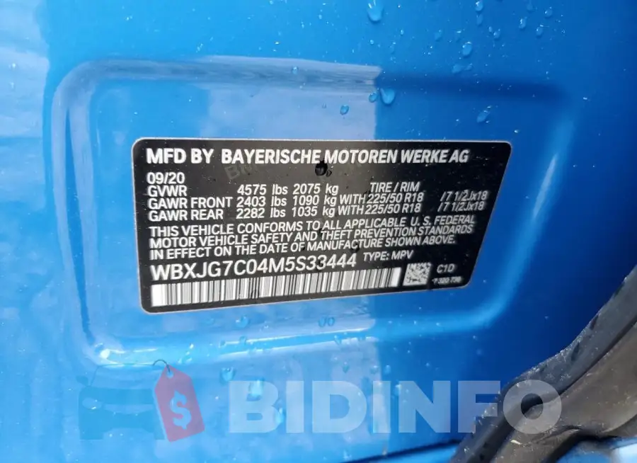 WBXJG7C04M5S33444 Photo# 12