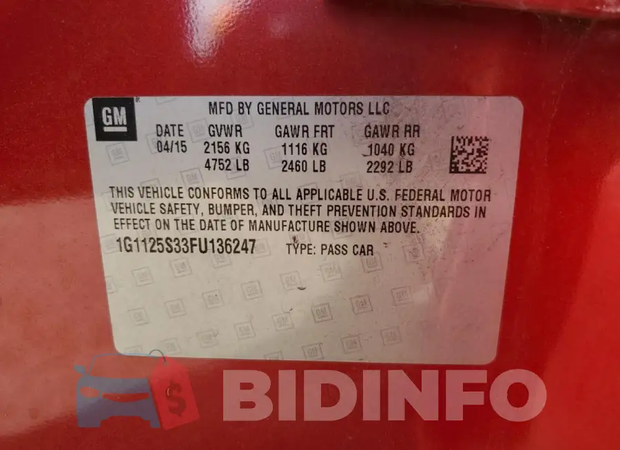 1G1125S33FU136247 Photo# 12