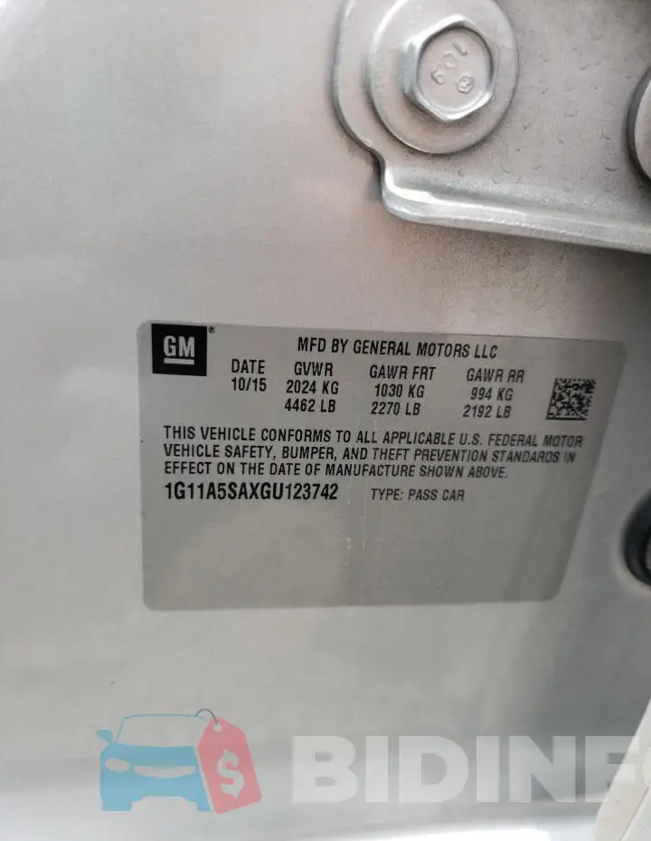 1G11A5SAXGU123742 Photo# 12