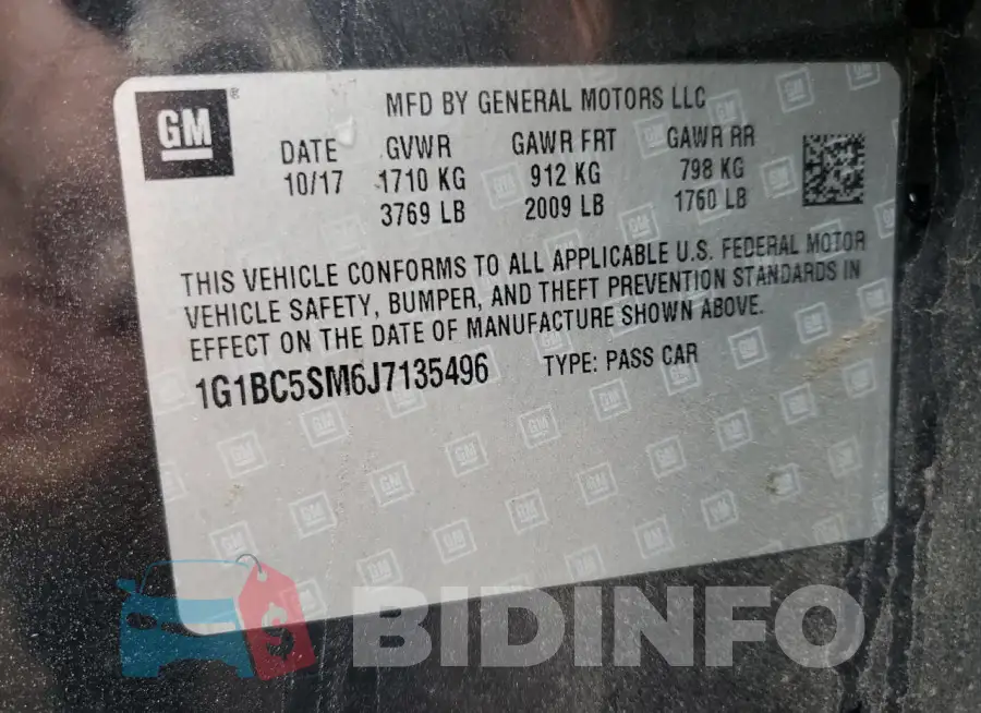 1G1BC5SM6J7135496 Photo# 12