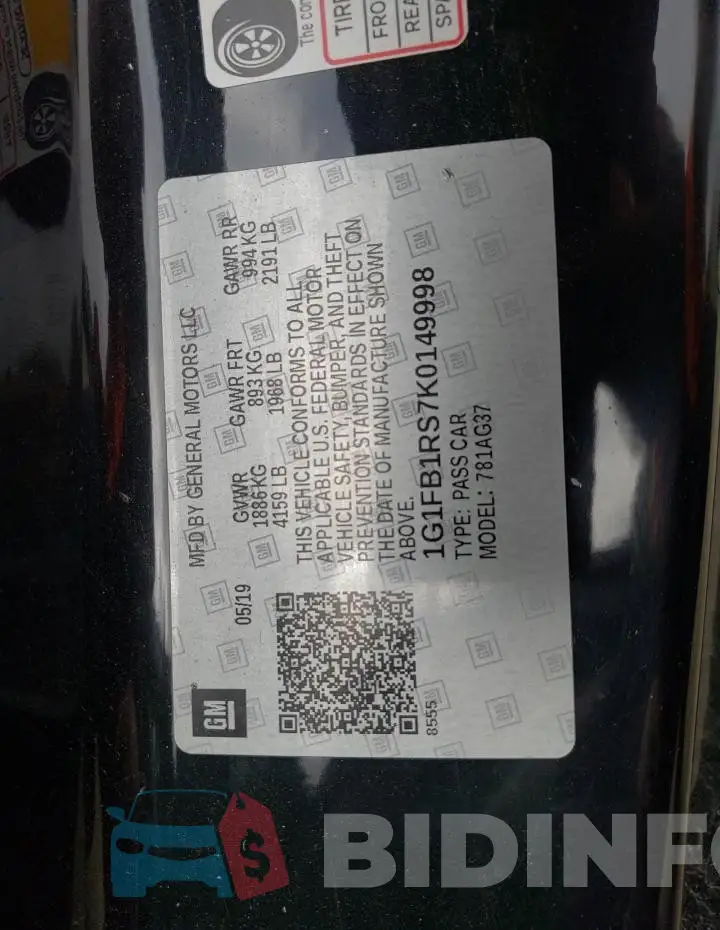 1G1FB1RS7K0149998 Photo# 12