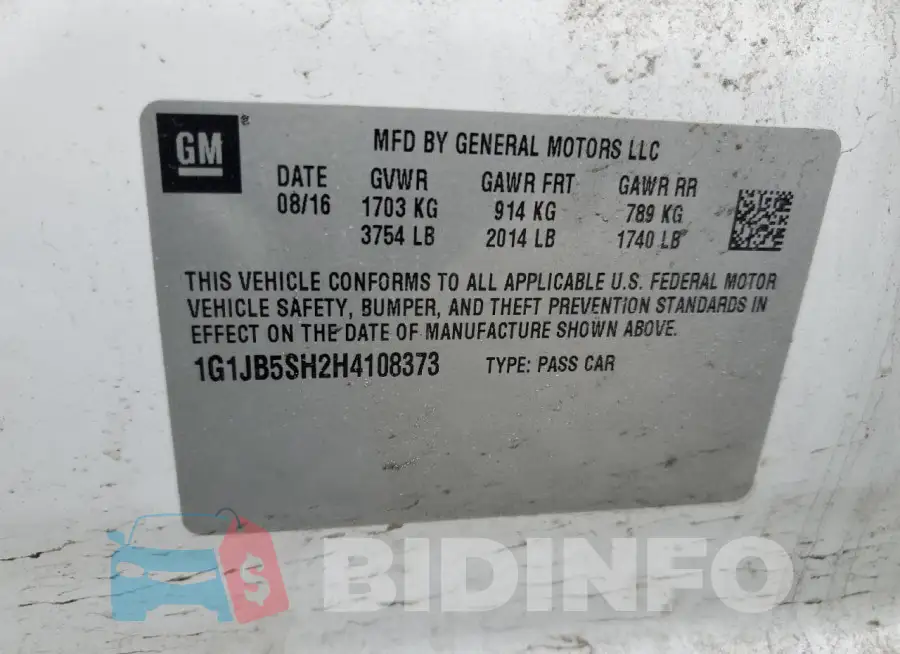 1G1JB5SH2H4108373 Photo# 12